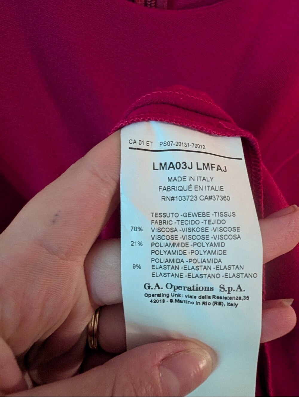 ARMANI COLLEZIONI fuschia ruffle mini dress sz 6 - Picture 5 of 6